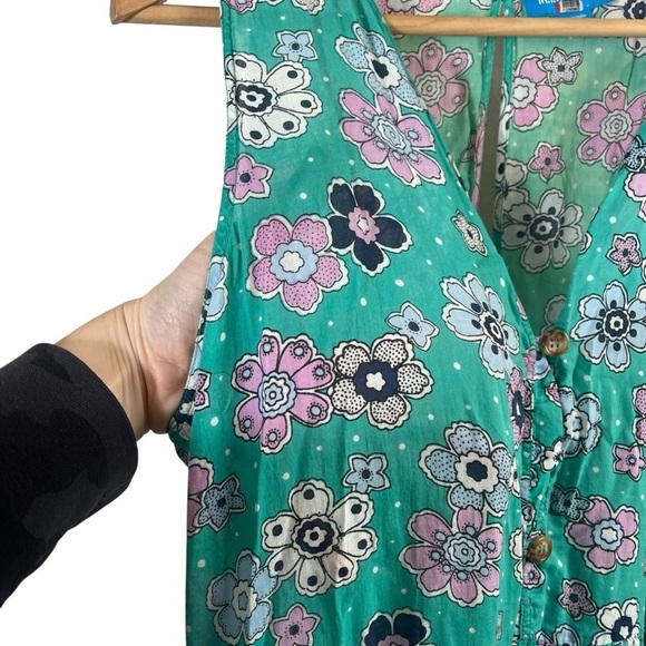 M.I.H. JEANS Leia Floral Cotton Gauze Sleeveless Button Down Midi Dress - Picture 9 of 14